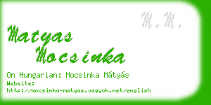 matyas mocsinka business card